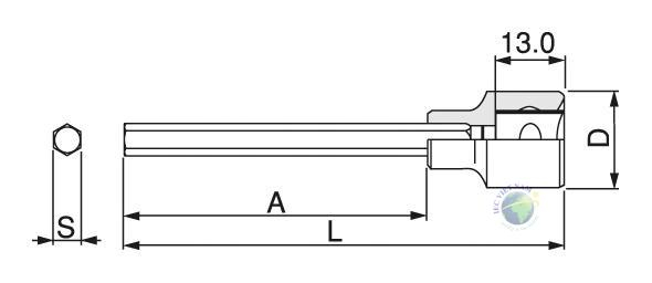 Thông số kỹ thuật bộ đầu khẩu lục giác siêu dài TONE 3H-L